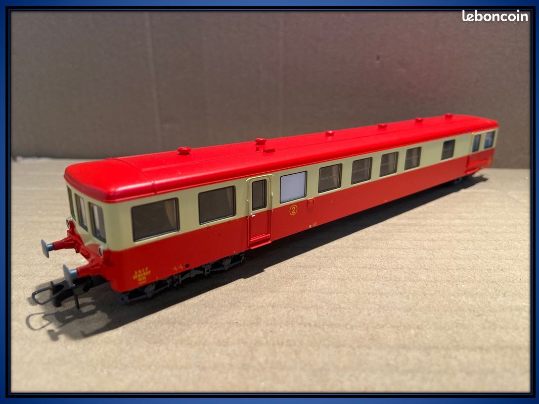Train HO AS remorque autorail XRBD 7800, réf: R009. TBE, boîte d'origine - Modélisme