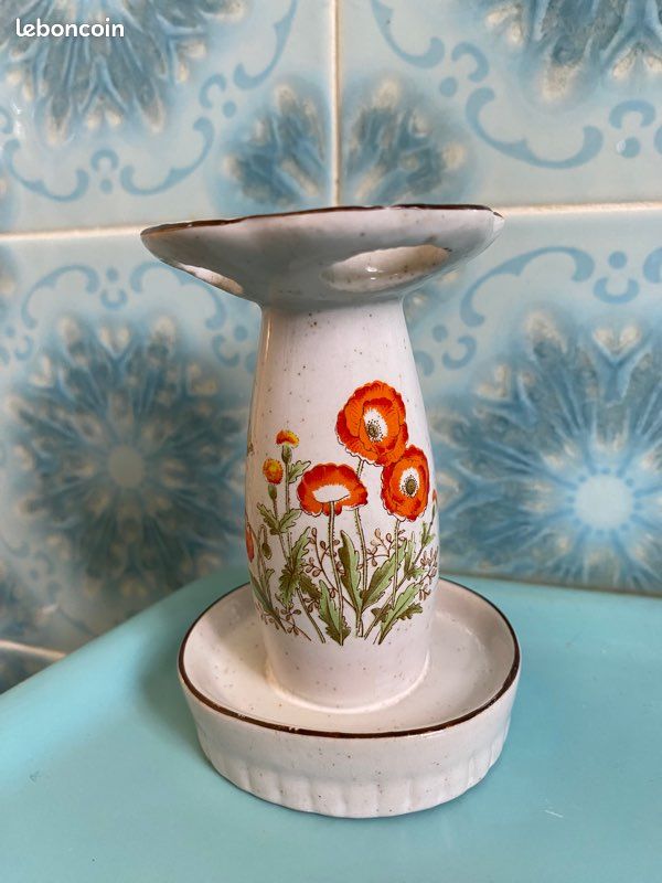 TENDANCE - Gobelet et Porte brosse à dents en céramique déco Bord de