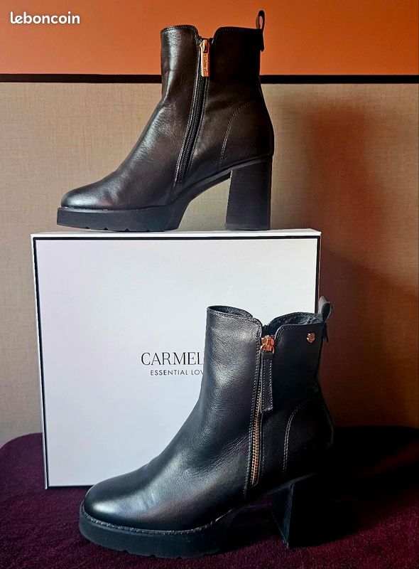 Bottine noir en cuir Carmela (image 8)