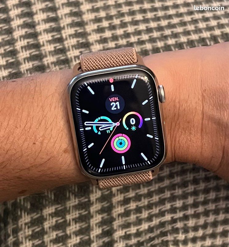 🍁Bracelet extensible montre Apple Watch 42mm, 44mm, 45mm, SE et Ultra 1 2 3 49mm couleur beige nude (image 10)