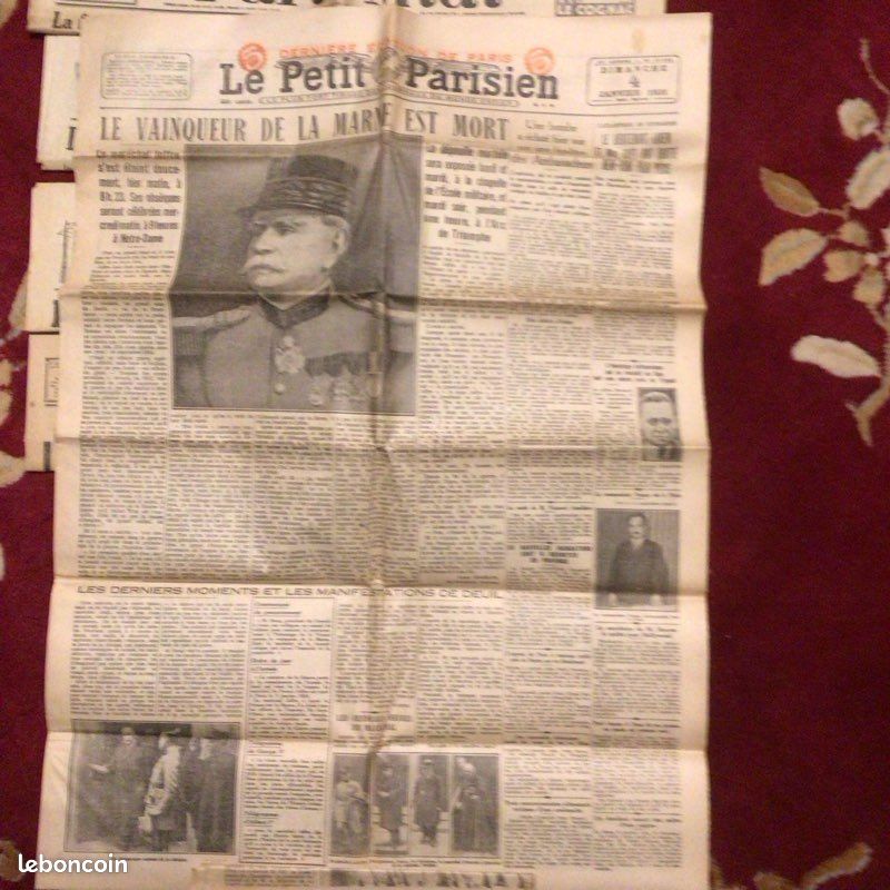 7 journaux du 4 janvier 1931. Mort du Maréchal Joffre (image 5)