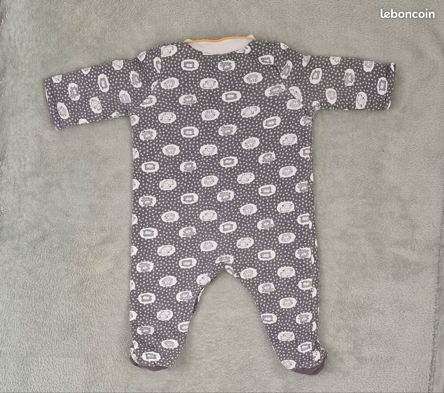 Surpyjama gris DPAM 3 mois, très bon état (image 2)