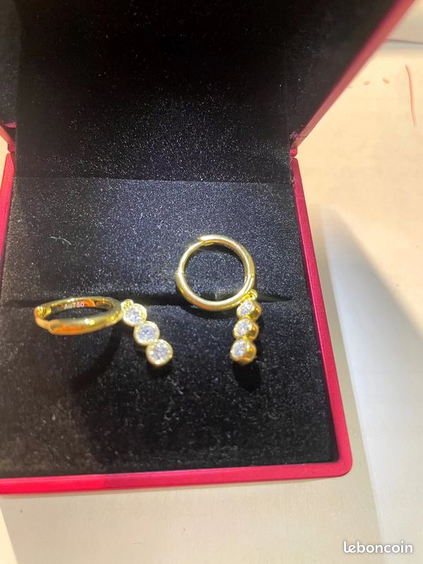 Boucles d'oreilles en or 18K Moissanite (image 3)