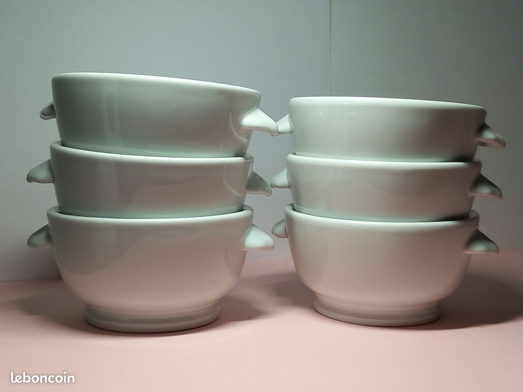 6 Bols à gratinée en porcelaine blanche « PILLIVUYT » (image 1)