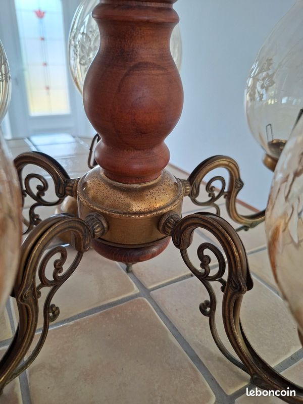 Lustre annees 70 avec ampoules (image 6)