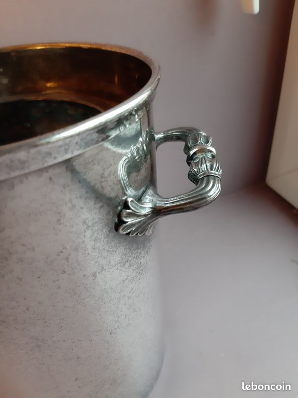 Seau à Champagne Isotherme Vintage ASE - Habillage Cuir Et Alu - Avec Poignée