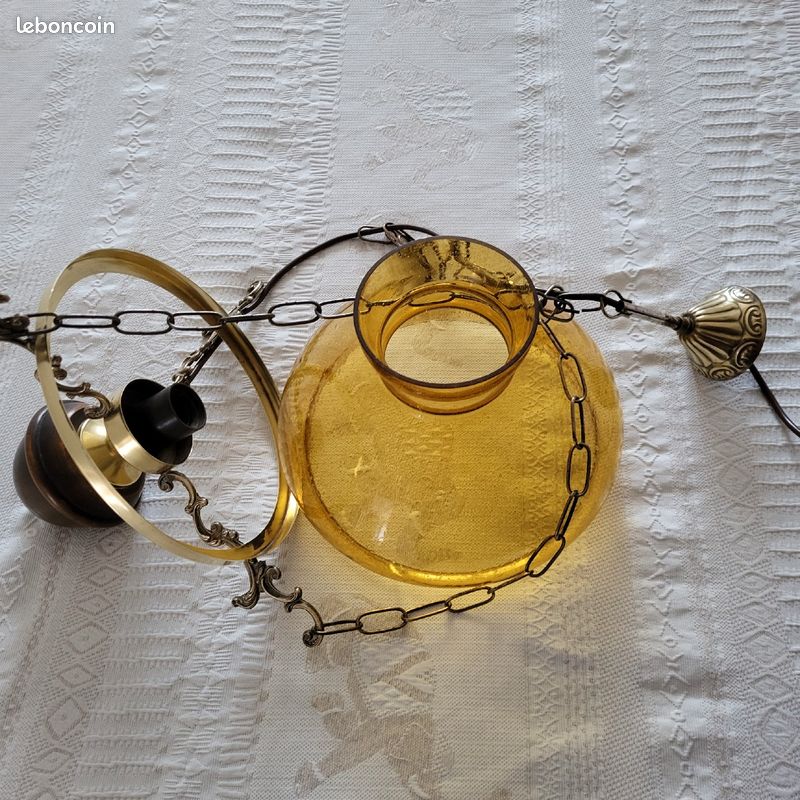Lustre verre et cuivre (image 2)