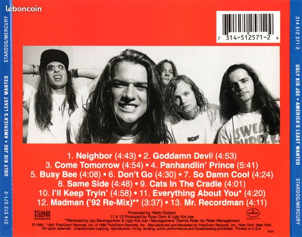 CD Ugly Kids Joe América's Least Wanted (88) (image 2)
