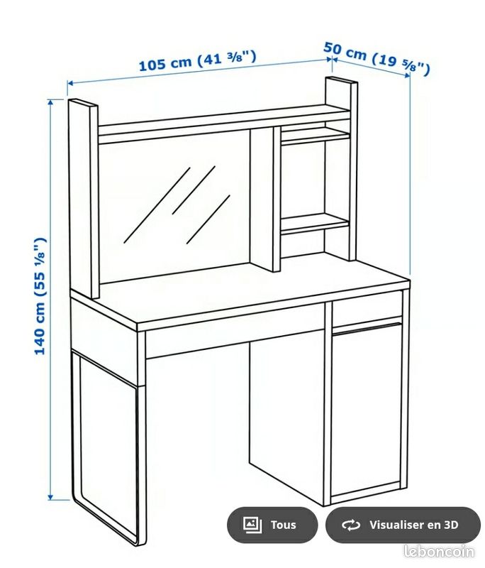 Vends bureau MICKE ikea en excellent etat (image 4)