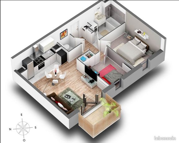 Appartement neuf 3pieces 60 m2