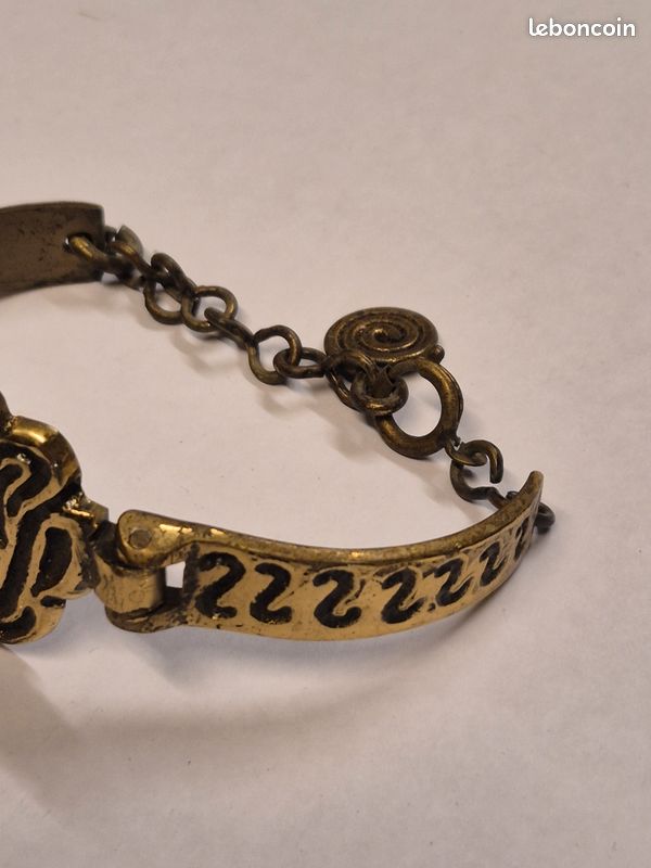 Bracelet Ancien En Bronze émaillé Cloisonné - Pièce Vintage Unique Et Magnifique