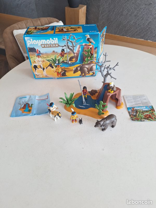 Lot Playmobil Far West – Indiens Danseurs Avec Totem, Figurines Anciennes