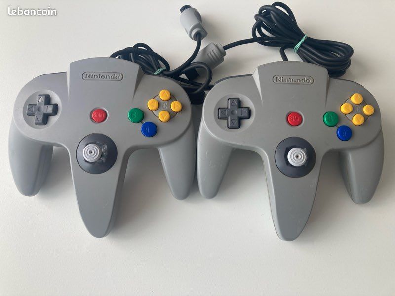 Lot de 2 manettes Nintendo 64 officielles (image 1)