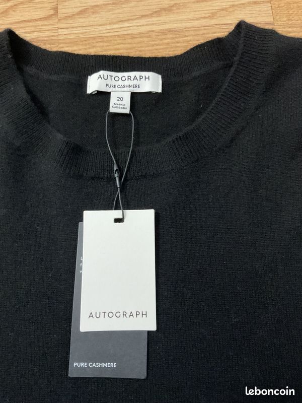 Haut Noir Femme Marks And Spencer Autographe - Taille 6, Manches Longues, Neuf Avec étiquettes