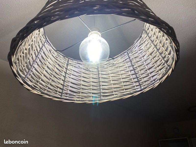 Suspension en osier + ampoule (image 3)