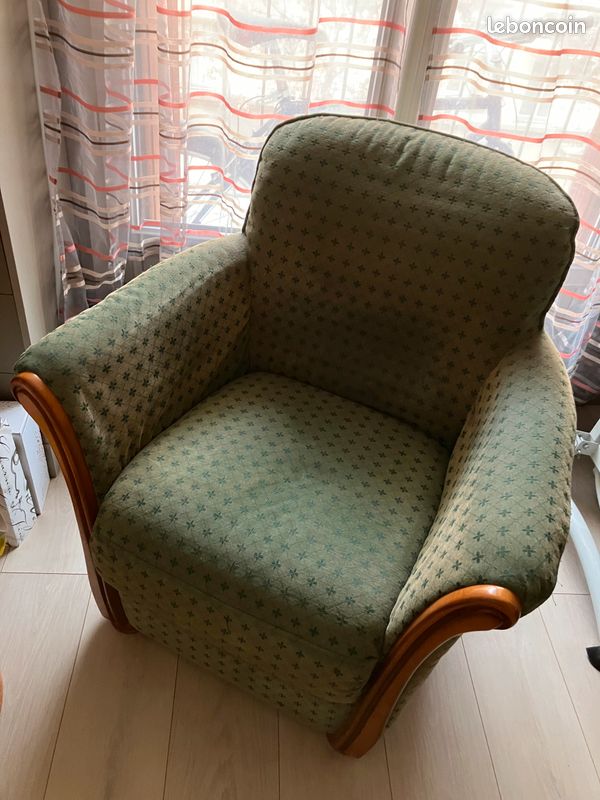 2 fauteuils verts à motifs (image 4)