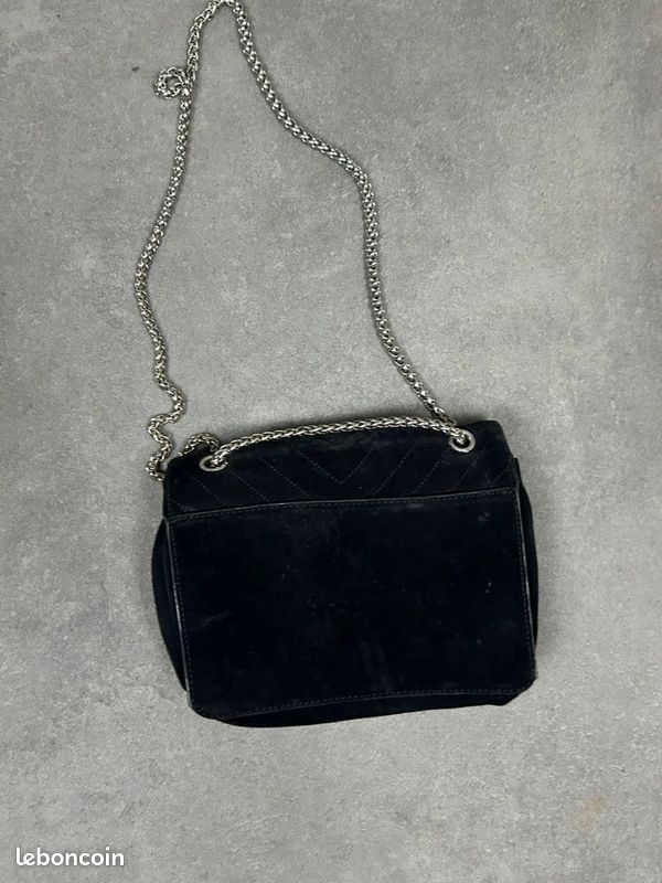 Sac à bandoulière claudie pirelot en velour noir (image 8)