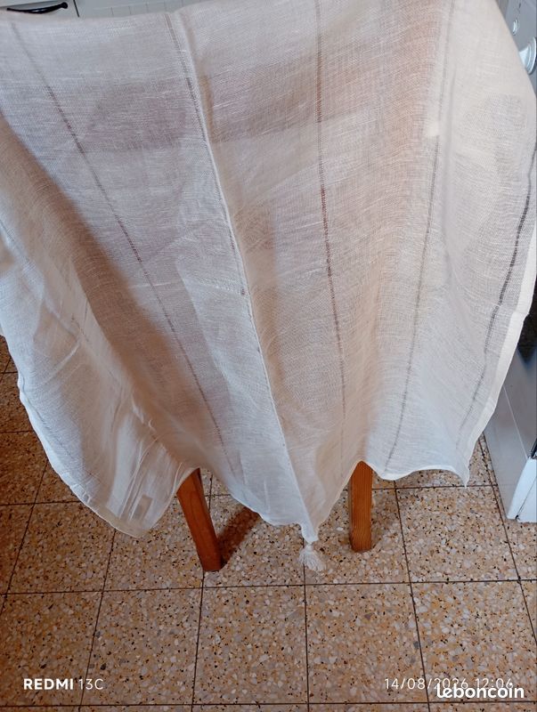 Jolie paire de voilage 60×120 coloris crème (image 4)
