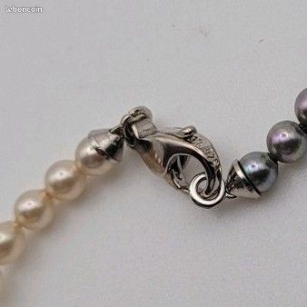 Collier 2 Rangs Perles De Majorque Nacrées - Fermoir Argent 925 - Occasion - Bijou Classique