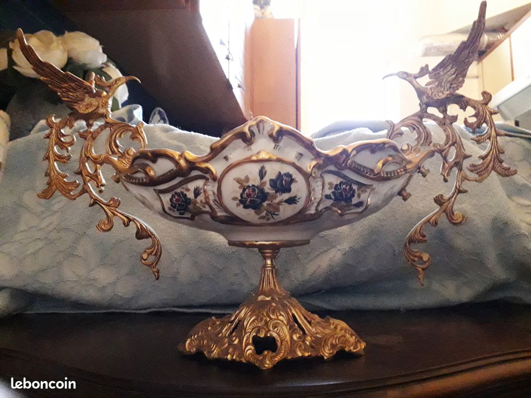 Centre de table porcelaine et bronze ancien (image 8)