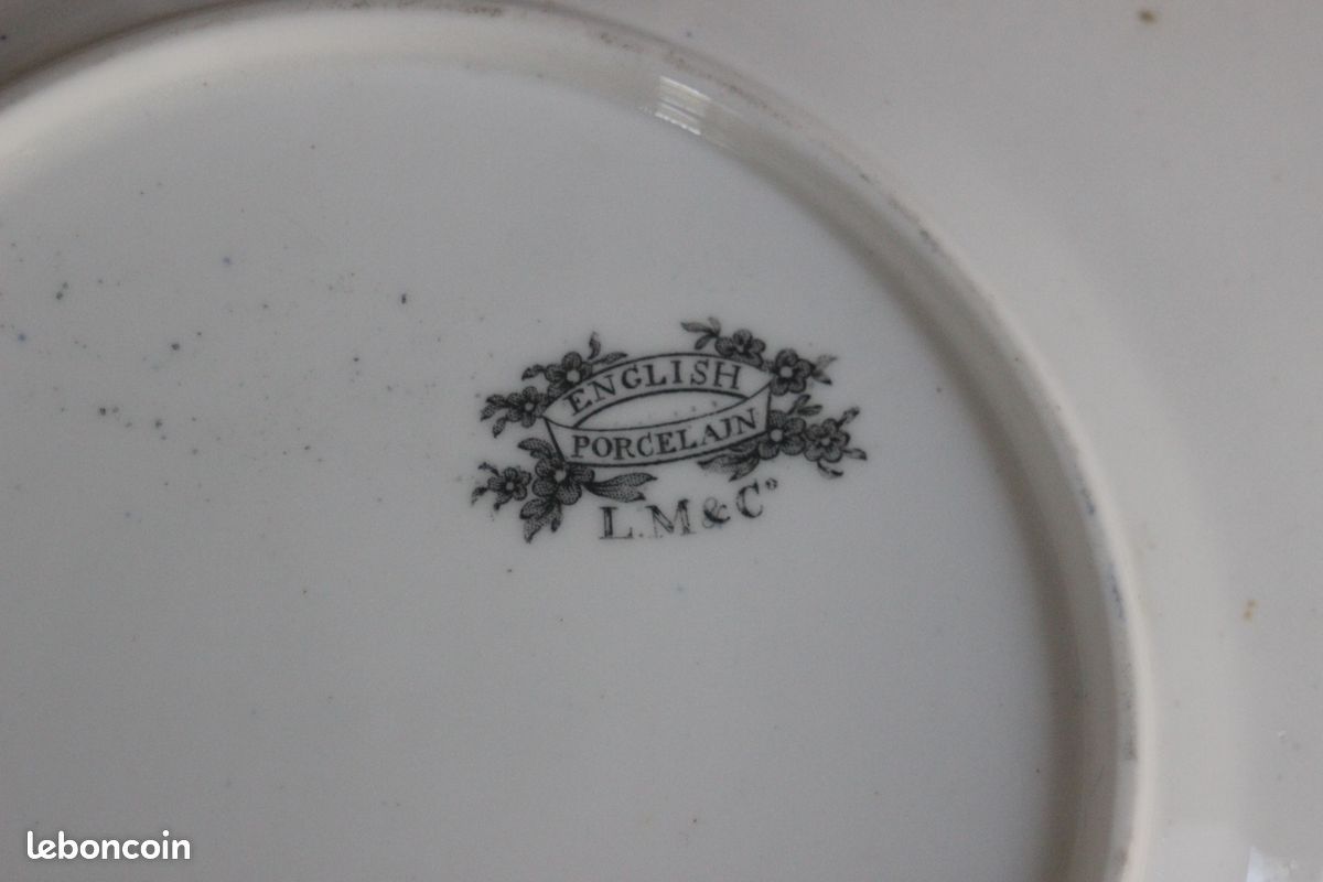 Rare plateau, plat, en porcelaine Creil Montereau, Napoléon III XIXe (image 8)