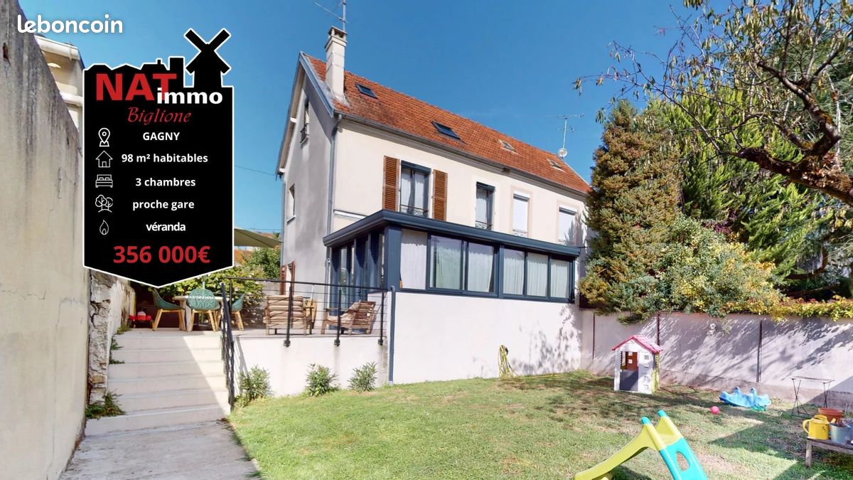 Maison 5 pièces 98 m² · à Gagny · 98 m² · 356 000 €
