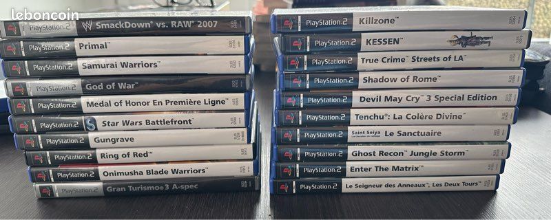 Lot De 2 Jeux PS2 COMPLETS : Enter The Matrix ET Le Seigneur Des Anneaux - Comme Neuf