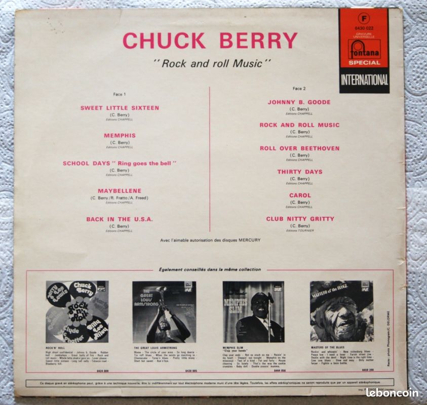 Vinyle Chuck Berry "rock and Roll Mucic" 1973 (image 2)