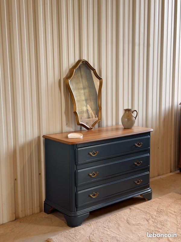 Commode 3 tiroirs - gris/bleu (image 2)
