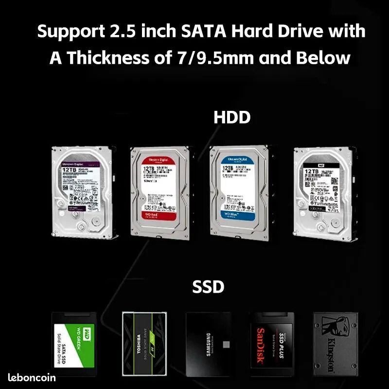 USB 2.0 HDD Disque Dur Externe Cas 2.5 Pouce En Plastique SATA Boîtier SSD Haute Vitesse Support De Transmission Fenêtre Mac Android (image 5)