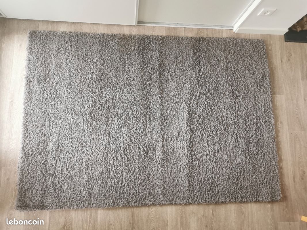 Tapis poil court gris (image 1)