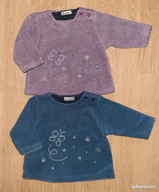 Lot de 2 pulls polaire taille 6 mois - Excellent état (image 1)