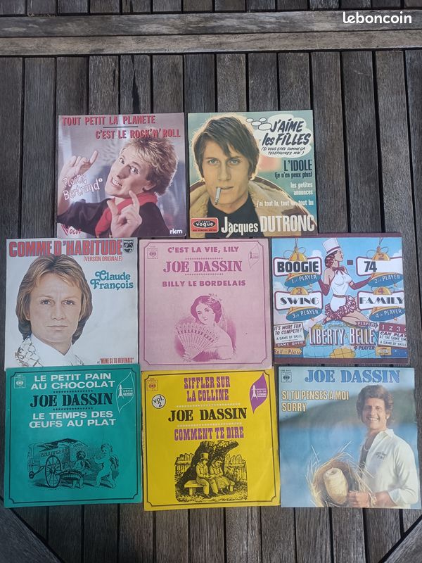 Lot vinyles 45t Dutronc Dassin Plastic Bertrand Claude François (image 1)