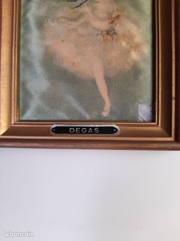 Cadre doré repro sur soie "Danseuse sur scène " de Degas (image 2)