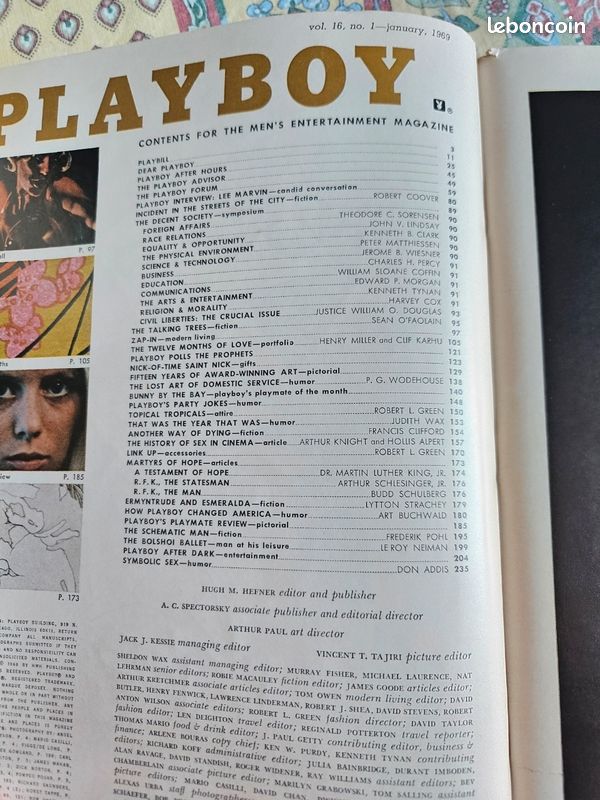 Play Boy 15th holiday anniversary issue janvier 1969 (image 11)
