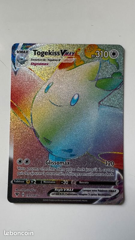 TOGEKISS VMax 191/185 Carte Pokemon - Collection TOGEKISS VMax 191/185 Carte Pokemon - Collection