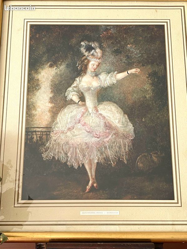 ANCIENNE MINIATURE PORTRAIT Jeune Femme Robe blanche signée Garinei cadre bois EUR 249,00
