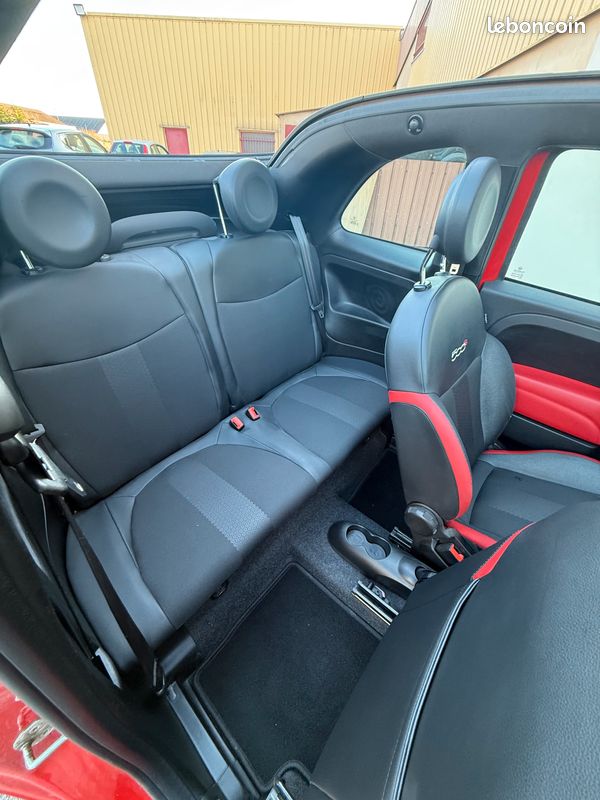 Fiat 500c 1,2i 70ch S Cabriolet/ Rouge/ Semi-Cuire/2014/Radar de recule/Jantes Sport (image 4)