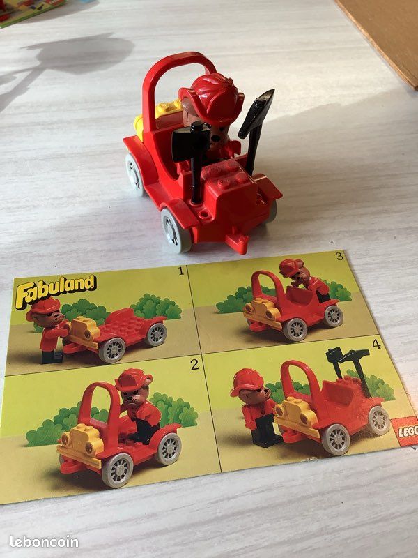 Fabuland Lego 3797 la voiture de pompier complet vintage année 80