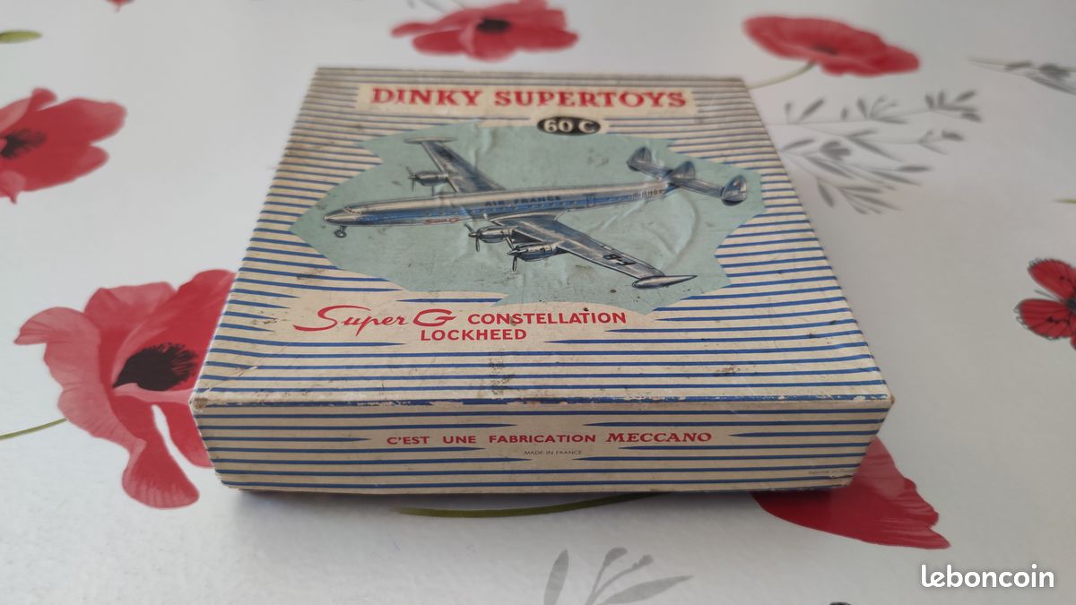 Dinky Toys 1:200 Avion Super G Constellation Lockheed Air France 60C Meccano - Zamak Gris, Boîte D'origine - Occasion France