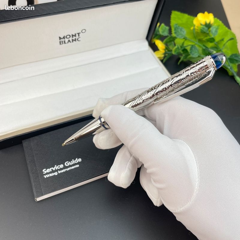 Stylo bille Montblanc Starwalker métal argenté gravé (image 6)