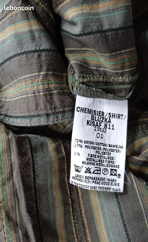 Chemise En Jean Vintage Jacqueline Riu - Taille L - Bleu - Occasion Très Bon État