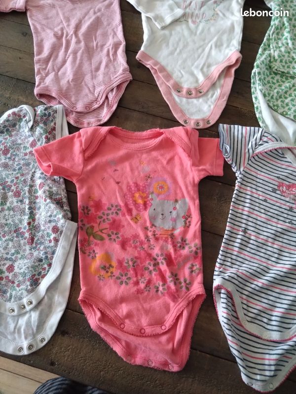 Lot de 6 bodies bébé fille 6 mois bb03 (image 3)