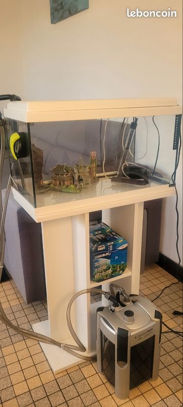 Aquarium eau chaude et son meuble blanc (image 3)