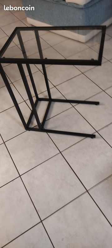 TABLE D APPOINT VERRE TREMPé (image 1)