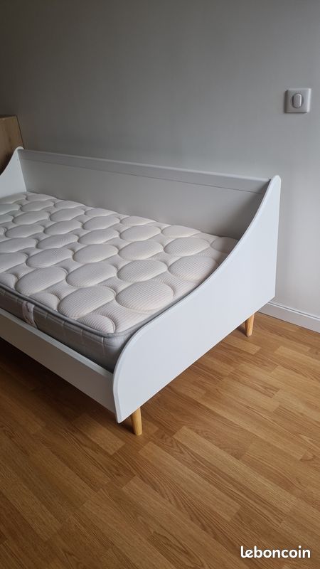 Lit banquette blanc 90x190 cm La Redoute, modèle Jimi (image 2)