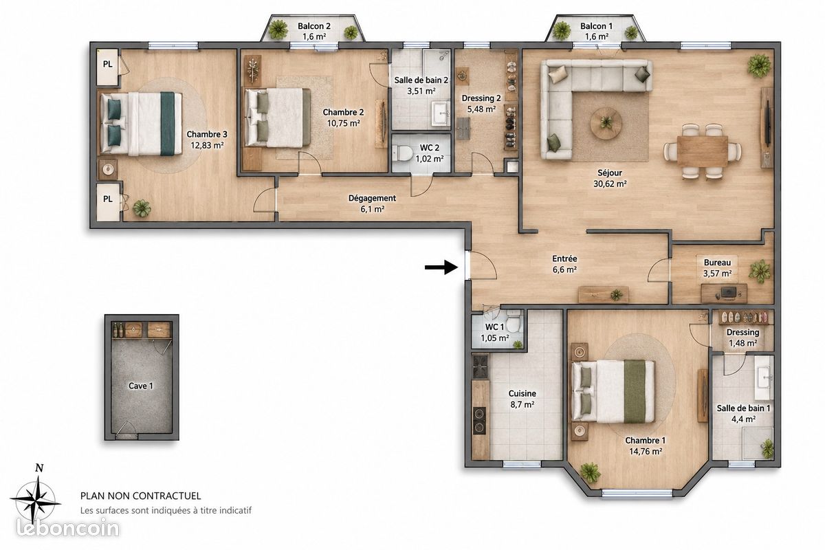 Appartement 4 pièces 110 m² · à Paris · 110 m² · 1 090 000 €