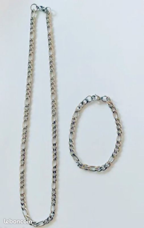 Bijoux pour homme – Collier + Bracelet assortis Neufs, jamais portés (image 1)