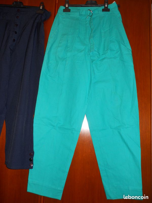 Pantalon mi long bleu ou vert vintage années 60/70 (image 3)