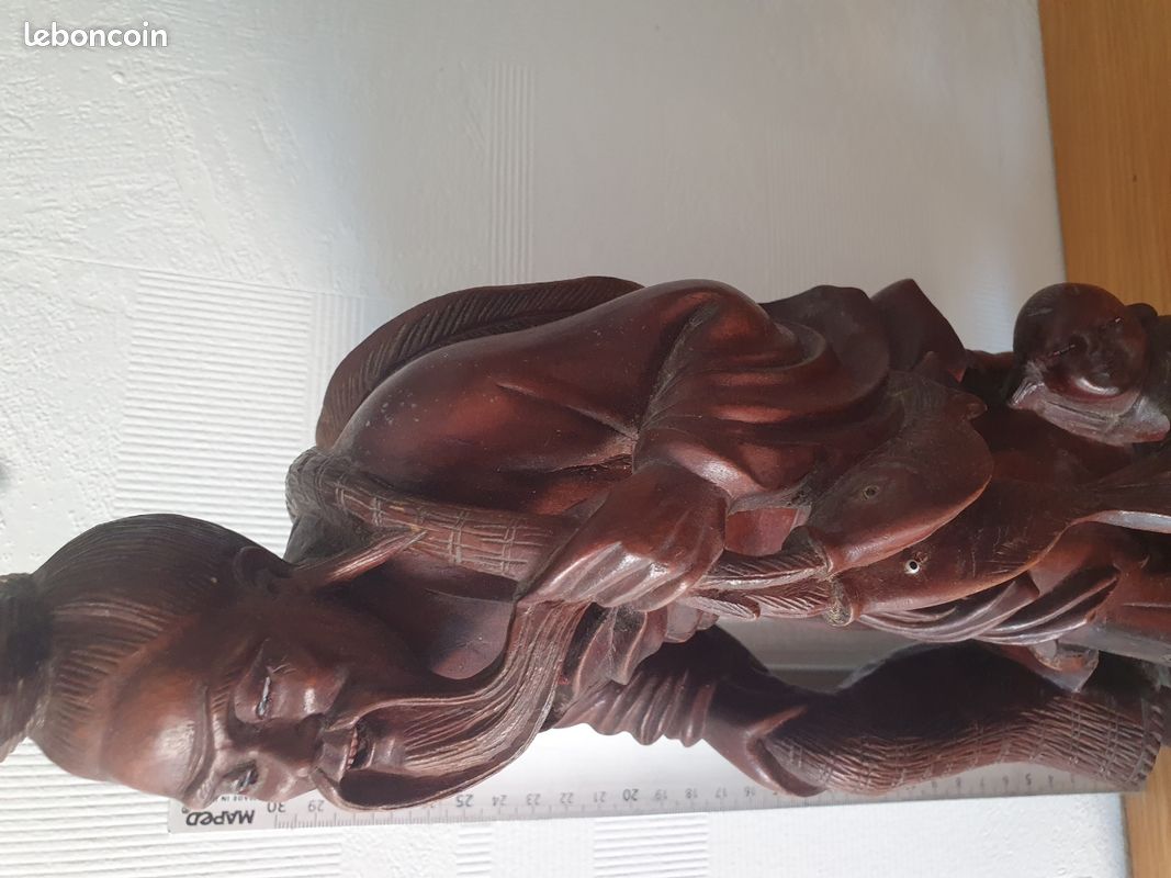 Statue asiatique bois sculpté (image 2)